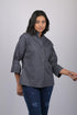 Cotton shirt style top for women western wear Small White Polka Dot With Designer Sleeves (OTL-TPS1088)